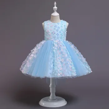 Teise lapse Õie Ametlik Printsess Kleit Tüdruk Elegantne Sünnipäeva Kleit Kleit Tüdruk Kleit Baby Girl Jõulud Riided 0-4Y H40