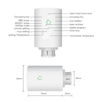 Temperatuuri Kontroller Alexa Google ' I Kodu Tuya ZigBee Mini Smart Radiaator Täiturseadme Programmeeritav Termostaat Küttekeha Smart Home
