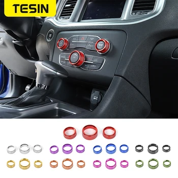 TESIN Auto kliimaseade Audio-Lüliti Nupp Teenetemärgi Katta Sõrmus Tarvikud Dodge Challenger Dodge Charger+