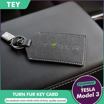 TEY Mudel 3 Suede Võtme Kaardi Omanik Kaitsmega Katta võtmehoidja Jaoks Tesla Model Kolme Kaardi Omaniku Võti Juhul võtmehoidja Kott Keti Clip