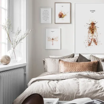 Tigu Dragonfly Tsikaad putukate Hinnapakkumisi Seina Art Lõuend Maali Nordic Plakatid Ja Pildid Seina Pildid elutuba Home Decor
