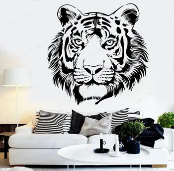 Tiiger Seina Decal Aafrika Metsik Tiiger Uhkus seina kleebis vinüül Loomade Home Design art Murals Kodu Kaunistamiseks JH436