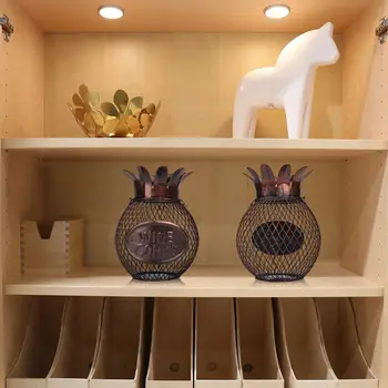 TOOARTS Metallist Ananassi Kuju Veini Korgi Konteiner Vintage Handcrafts Raud Konteiner Home Bar Kaunistamine Praktiline Käsitöö