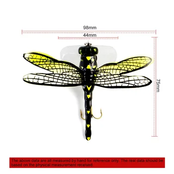 Topwater Kalapüügi Peibutis ujuvad meelitada 75mm 6g Dragonfly Kunstlik Sööt Wobblers Kuiv Lendab Putukate Fly Kalapüügi Peibutis Forell Popper