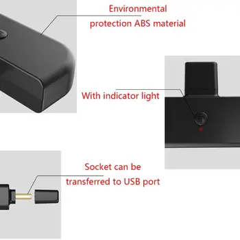 Traadita Bluetooth-5.0 Audio Adapter, USB Saatja Peakomplekti Vastuvõtja Lüliti