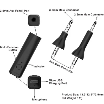 Traadita Bluetooth-5.0-Vabad A2DP Adapter Vastuvõtja Bose Vaikne Mugavuse QuietComfort QC 25 QC25 OE2 OE2I Kohta Ear Kõrvaklapid