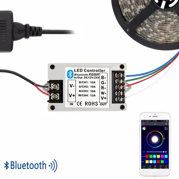 Traadita Bluetooth-Töötleja RGBW RGB LED Riba Tuled DC 12V 24V Taimer Häält, Muusika Android, IOS APP Töötleja Dimmer