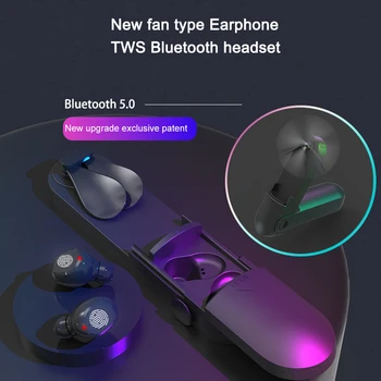 Traadita kahe kõrva mini-kõrva-motion touch digitaalne ekraan multi-funktsionaalsele ventilaatorile F7 Bluetooth-peakomplekti TWS