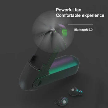 Traadita kahe kõrva mini-kõrva-motion touch digitaalne ekraan multi-funktsionaalsele ventilaatorile F7 Bluetooth-peakomplekti TWS