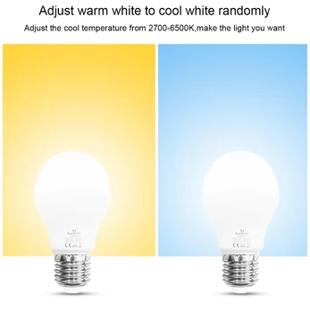 Traadita Smart Pirn Home Valgustus Lamp 6W E26 E27 Magic RGB+CCT LED Värvi Muuta Lamp Juhitava IOS /Android