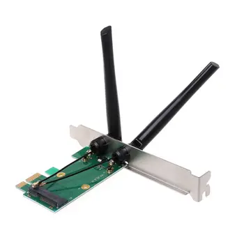 Traadita Võrgu Kaart WiFi Mini PCI-E Express PCI-E Adapter 2 Antenniga Väline PC