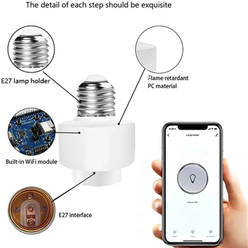 Tuya Smart Elu Wifi Smart Lamp-Pistikupesa Adapter E27 Lüliti Lambi Alus Omanik Amazon Alexa Google Kodu