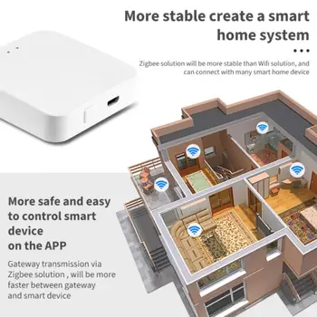 Tuya Zigbee Silla Smart Home Zigbee Gateway Traadita Hääl Kaugjuhtimispuldi Kaudu Smart Elu App Töötab Alexa Google Kodu