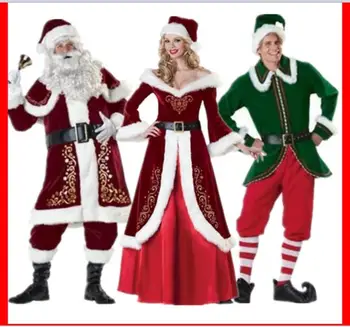 Täiskasvanud Jõuluvana Kostüüm (Ülikond) Palus Isa Väljamõeldud Riided Xmas Cosplay Rekvisiitide Meeste Jõulud Maineka Naiste kostüüm Santa