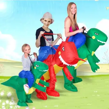 Täispuhutav Dinosaurus Kostüüm Fänn Lapsed Täiskasvanud Isiku Halloween Cosplay Loomade Dino Rider T-Rex Kostüümid Meeste Naiste