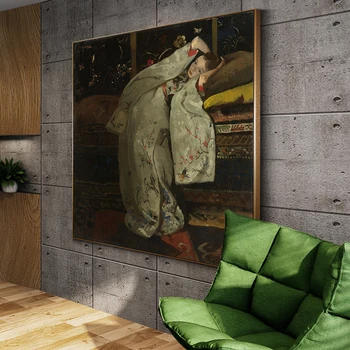 Tüdruk Valge Kimono Seina Art Lõuend Maalid George Hendrik Breitner Reproduktsioonid Cuadros Pilte Elutuba Decor