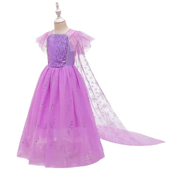 Tüdrukute Kleidid Rapunzel Jää Lumi 2 Princess Varjatud Kleidid Riided Tüdruk Sünnipäev Dress Kostüümid Lapsed Beaded Sequin Kleit