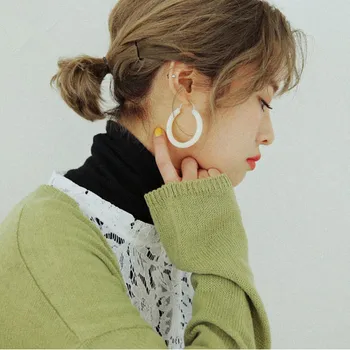 UJBOX korea Vaik Akrüül Kõrvarõngad Naistele Selge Hoop Kõrvarõngad Geomeetriline Ringi Hoop Kõrvarõngad E0121