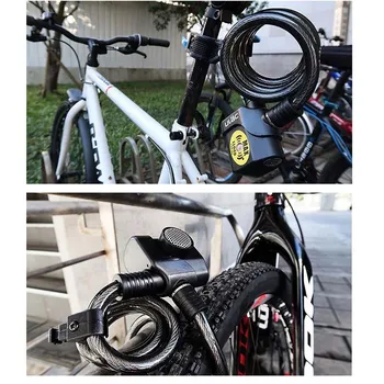 ULAC Jalgratta Lukk 1200mm*12mm bike Mootorratta Jalgratta Alarm, Kaabel MTB Auto Lock Anti-varguse 110dB Kõrge Kvaliteediga
