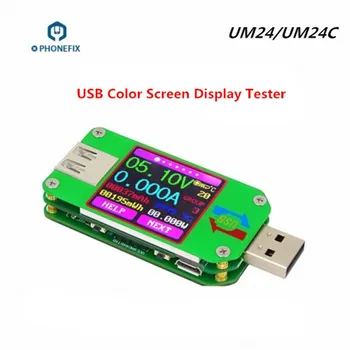 UM24 UM24C Tüüp-C USB Voltmeeter Ammeter Vastupanu Arvesti Laadimine USB Pinge Praegune Tester Värviline LCD Ekraan