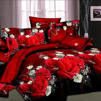 UNIHOME kodu Odav 3D-Voodipesu Komplekt Lillede Kuninganna Twin Suurus 3D /voodipesukomplekt puuvill/tekikott komplekt voodi lehel