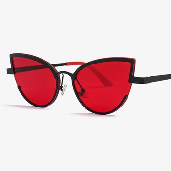 Unikaalne Must Punane Cat Eye Päikeseprillid Kõrge Mood 2020 Seksikas Armas Väike Cateye Päikeseprillid Naine Brändi Disainer Naised Selge Objektiiv