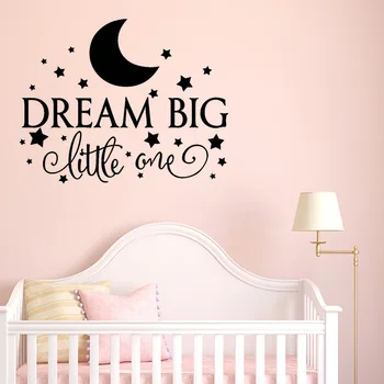 Unistus Suur Üks Väike moto Seina Kleebised lapsed, beebi toad Kodu Kaunistamiseks Taust Pannoo kunst Kleebised Kuu tähte kleebised
