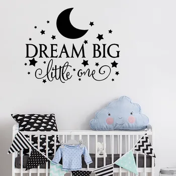 Unistus Suur Üks Väike moto Seina Kleebised lapsed, beebi toad Kodu Kaunistamiseks Taust Pannoo kunst Kleebised Kuu tähte kleebised