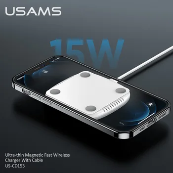 USAMS Magnet Juhtmeta Laadija iPhone 12 Pro Max Magsafe Kiire Laadimine Jaoks Xiaomi Samsung Kiire Laadimise Dock Ultra Õhuke