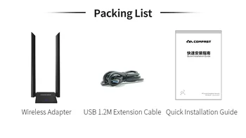 USB 3.0 Wifi Adapter 1300Mbps PC Wi fi Vastuvõtja, 2.4 G&5.8 G MT7612U Antenn USB Ethernet Lan Wifi Dongle 2*6dBi Antenn
