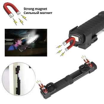 USB Laetav COB kerge töö Glare LED Taskulamp võimsa magneti ja Konks Sobib telkimine, hooldus,jne.