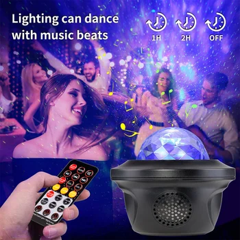 USB LED Star Night Kerge Muusika Tähine Vee Wave Etapp Projektori Valguse Bluetooth Projektor pult Projektori Valguse Decor