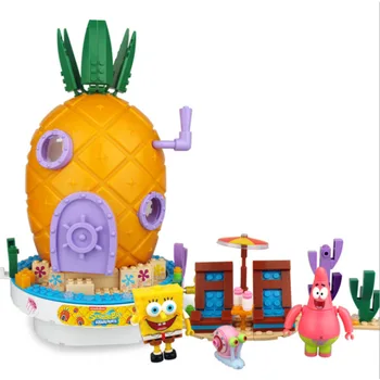 Uued Sõbrad SpongeBobings Muusika Mänguasjad Ananassi Maja Krabby patty Patrick Squidward ehitusplokid Jõulud Mänguasjad Lastele