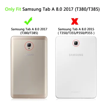 Uuemad Värvikad Pu Nahk Seista kaitsekatte Puhul Samsung Galaxy Tab 8.0 T380 T385 2017 8