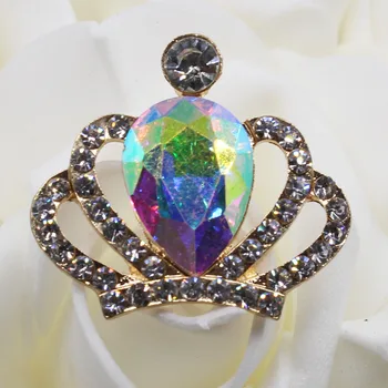 Uus 10pc Sulamist Flatback Gold Crown Princess AB Värv Crystal Rhinestone Decor Pulmi, Sünnipäeva DIY Diamante Scrapbooking