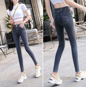 Uus 2019 Mood Kõrge Vöökoht Push Up Boyfriend Jeans Naiste Denim Pliiats Püksid Teksad Naine kõhn Naine Püksid