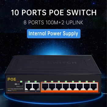 Uus 8+2 Sadamate poe Switch 250M POE Power Over Ethernet Switch POE Network IP-Kaamera, 10/100Mbps Võrgu Vlan Smart Switch