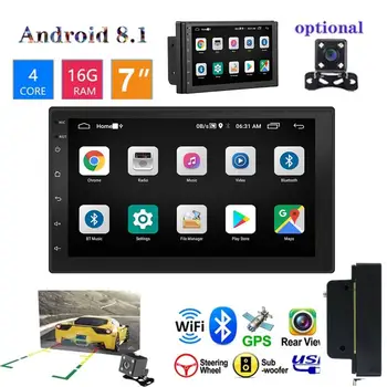 Uus Android 8.1 autoraadio Bluetooth Mp5 Stereo 1 DIN Auto Multimeedia Mängija, Puutetundlik Ekraan, GPS Navigeerimine FM-Raadio Toetab Kaamera
