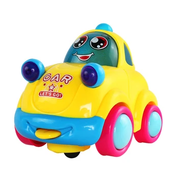 Uus Cartoon Beebi Auto Värviline LED Vilgub Muusika Inertsiaalsed elektriauto Veoauto Imiku teise lapse Mänguasjad Värv Juhuslik