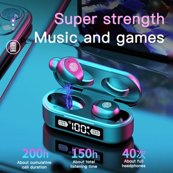 UUS F9-6 TWS Traadita Kõrvaklapid Bluetooth-5.0 Sport Touch Control Peakomplekt 9D Müra Vähendamise Kõrvaklapid Juhtmeta Bluetooth-Kõrvaklapp