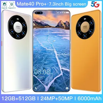 Uus HUA ME 7.3 Tolli Mate40 Pro+ Telefon Snapdragon865 Android 10.0 Deca Core 12G RAM-512G ROM 6000mAh Aku 5G, LTE Nutitelefoni