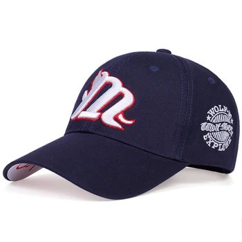 Uus M-täht on tikitud baseball cap sobib igal aastaajal moe looduslike vabaaja müts reguleeritav hip-hop korgid Väljas päike mütsid