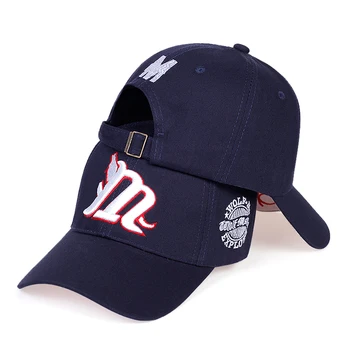 Uus M-täht on tikitud baseball cap sobib igal aastaajal moe looduslike vabaaja müts reguleeritav hip-hop korgid Väljas päike mütsid