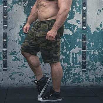 Uus Meeste Kulturismis Fitness Lahti lühikesed Püksid Mees Suvel Spordisaalid Treening Mees kamuflaaž roheline Spordirõivad Jogger puuvillased Lühikesed Püksid