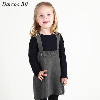 Uus Mood Kevad-Sügis-Talve 1-5T Beebi Väikesed Tüdrukud Kampsun Printsess Kleit Lapsed Lapsed Kootud Kleit Baby Jersey Kleit