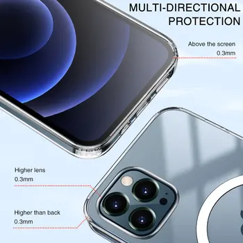 Uus Originaal Magnet Telefon Case For iPhone 12 Pro Max Läbipaistev Põrutuskindel iPhone tagakaas 12 Mini Kaitsva Juhtudel