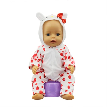 Uus Punane mustriline kombekas Nuku Riideid Sobib 43cm baby Doll riided uuestisündinud Nukk Tarvikud