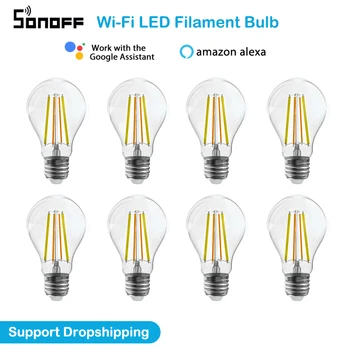 Uus SONOFF 7W Smart WIFI hõõgniidiga pirn E27 lamp B02F-ST64/B02-F-A60 LED Tuli töötab ewelink APP ja Google ' i Abiline Alexa