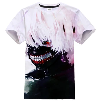 Uus T-särk Meestele, Naistele Anime Stiilis Streetwear Tokyo Ghoul 3D Trükitud Moe Cosplay Tshirt Harajuku Hip-Hop T-särk Vabaaja Tops