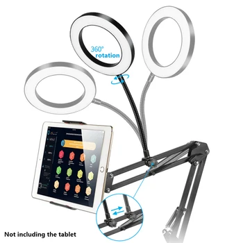 Uus Tabletop Seisab Omanik Clip Mobiiltelefonide iPad Tabletid Bracket Alustest koos LED-Rõngas-Välklamp Valgust, Video Bloggers